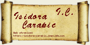 Isidora Čarapić vizit kartica